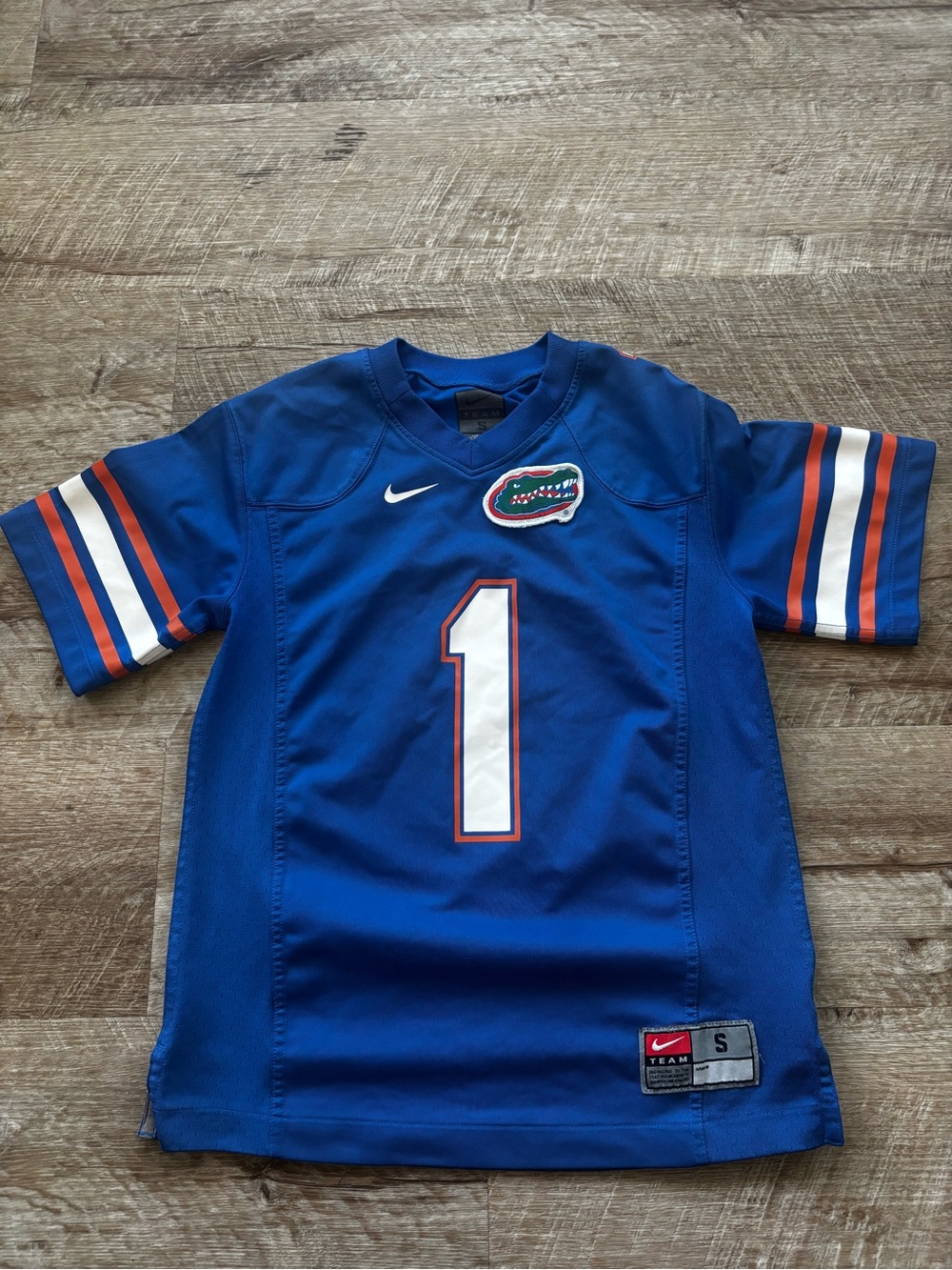 Nike Youth Royal Blue Florida Gators Football Jersey with White & Orange Accents